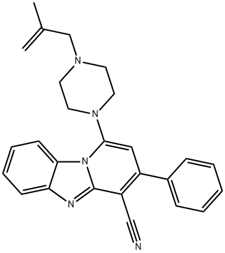 1-(4-(2-methylallyl)piperazin-1-yl)-3-phenylbenzo[4,5]imidazo[1,2-a]pyridine-4-carbonitrile Structure