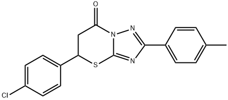 5-(4-chlorophenyl)-2-(p-tolyl)-5,6-dihydro-7H-[1,2,4]triazolo[5,1-b][1,3]thiazin-7-one 结构式