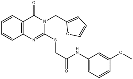 2-((3-(furan-2-ylmethyl)-4-oxo-3,4-dihydroquinazolin-2-yl)thio)-N-(3-methoxyphenyl)acetamide Structure