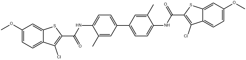 N,N'-(3,3'-dimethyl-4,4'-biphenyldiyl)bis(3-chloro-6-methoxy-1-benzothiophene-2-carboxamide) Structure