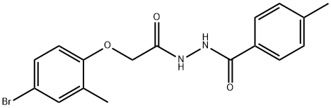N'-[(4-bromo-2-methylphenoxy)acetyl]-4-methylbenzohydrazide 结构式