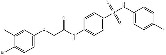 2-(4-bromo-3-methylphenoxy)-N-(4-{[(4-fluorophenyl)amino]sulfonyl}phenyl)acetamide 结构式