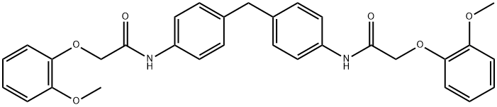 N,N'-[methylenebis(4,1-phenylene)]bis[2-(2-methoxyphenoxy)acetamide] 结构式