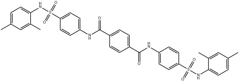 N,N'-bis(4-{[(2,4-dimethylphenyl)amino]sulfonyl}phenyl)terephthalamide Struktur