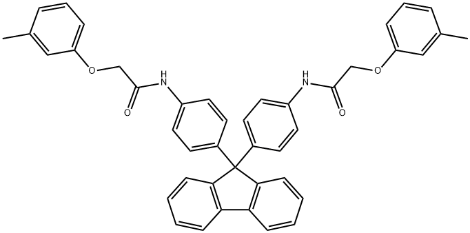 N,N'-[9H-fluorene-9,9-diylbis(4,1-phenylene)]bis[2-(3-methylphenoxy)acetamide] 结构式