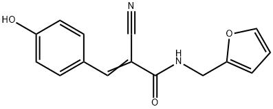 (2E)-2-cyano-N-(furan-2-ylmethyl)-3-(4-hydroxyphenyl)prop-2-enamide 结构式