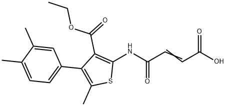 (E)-4-[[4-(3,4-dimethylphenyl)-3-ethoxycarbonyl-5-methylthiophen-2-yl]amino]-4-oxobut-2-enoic acid Struktur
