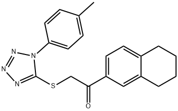 2-[1-(4-methylphenyl)tetrazol-5-yl]sulfanyl-1-(5,6,7,8-tetrahydronaphthalen-2-yl)ethanone Struktur