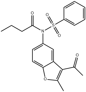 N-(3-acetyl-2-methylbenzofuran-5-yl)-N-(phenylsulfonyl)butyramide Struktur