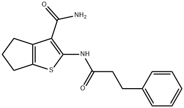 2-(3-phenylpropanamido)-5,6-dihydro-4H-cyclopenta[b]thiophene-3-carboxamide Structure