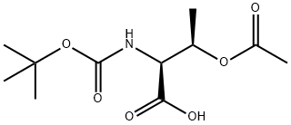 O-乙酰基-N-(叔丁氧羰基)-L-苏氨酸 结构式