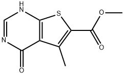 5-メチル-4-オキソ-3,4-ジヒドロチエノ[2,3-D]-ピリミジン-6-カルボン酸メチル 化学構造式