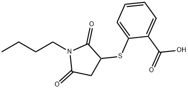 2-((1-butyl-2,5-dioxopyrrolidin-3-yl)thio)benzoic acid Structure