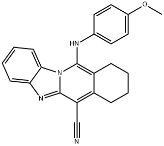 11-((4-methoxyphenyl)amino)-7,8,9,10-tetrahydrobenzo[4,5]imidazo[1,2-b]isoquinoline-6-carbonitrile Struktur
