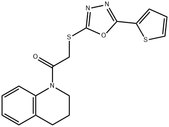 1-(3,4-dihydroquinolin-1(2H)-yl)-2-((5-(thiophen-2-yl)-1,3,4-oxadiazol-2-yl)thio)ethan-1-one Structure