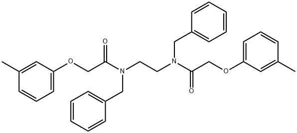 N,N'-1,2-ethanediylbis[N-benzyl-2-(3-methylphenoxy)acetamide] 结构式