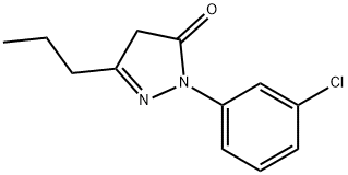 1-(3-クロロフェニル)-3-プロピル-4,5-ジヒドロ-1H-ピラゾール-5-オン 化学構造式