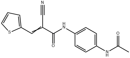 (E)-N-(4-acetamidophenyl)-2-cyano-3-(thiophen-2-yl)acrylamide Struktur