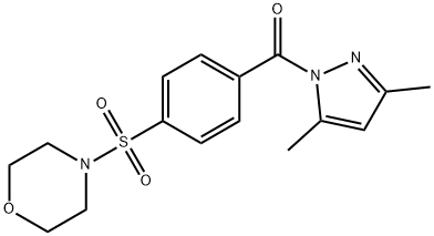 (3,5-dimethyl-1H-pyrazol-1-yl)(4-(morpholinosulfonyl)phenyl)methanone Struktur
