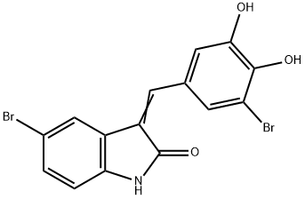 (3Z)-5-bromo-3-[(3-bromo-4,5-dihydroxyphenyl)methylidene]-1H-indol-2-one,486443-73-6,结构式