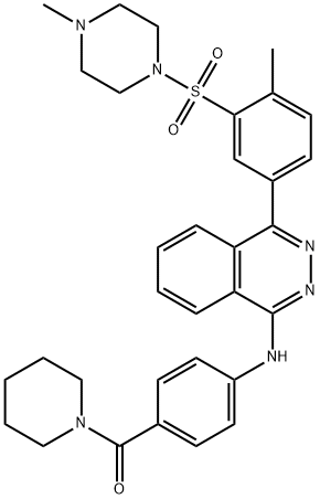 [4-[[4-[4-methyl-3-(4-methylpiperazin-1-yl)sulfonylphenyl]phthalazin-1-yl]amino]phenyl]-piperidin-1-ylmethanone Structure