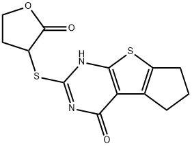 2-((2-oxotetrahydrofuran-3-yl)thio)-3,5,6,7-tetrahydro-4H-cyclopenta[4,5]thieno[2,3-d]pyrimidin-4-one Structure