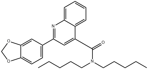 2-(1,3-benzodioxol-5-yl)-N,N-dipentylquinoline-4-carboxamide Struktur