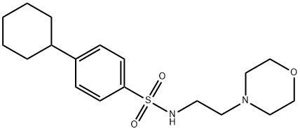 4-cyclohexyl-N-(2-morpholinoethyl)benzenesulfonamide,496015-11-3,结构式