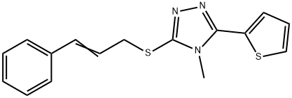 3-(cinnamylthio)-4-methyl-5-(thiophen-2-yl)-4H-1,2,4-triazole Struktur