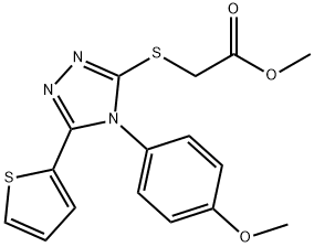 methyl 2-((4-(4-methoxyphenyl)-5-(thiophen-2-yl)-4H-1,2,4-triazol-3-yl)thio)acetate Struktur