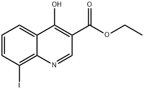 3-Quinolinecarboxylic acid, 4-hydroxy-8-iodo-,ethyl ester Struktur