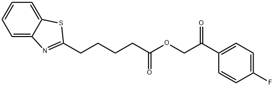 2-(4-fluorophenyl)-2-oxoethyl 5-(benzo[d]thiazol-2-yl)pentanoate 化学構造式