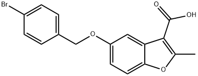 5-((4-bromobenzyl)oxy)-2-methylbenzofuran-3-carboxylic acid Structure