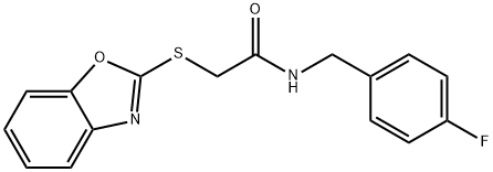 2-(1,3-benzoxazol-2-ylsulfanyl)-N-[(4-fluorophenyl)methyl]acetamide Structure