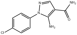 5-Amino-1-(4-chloro-phenyl)-1H-pyrazole-4-carboxylic acid amide 化学構造式