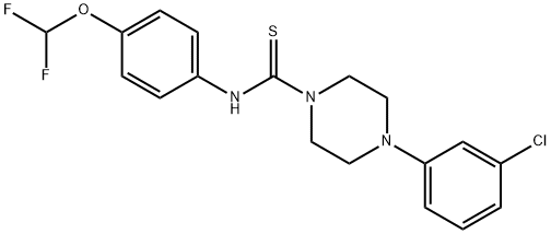 4-(3-chlorophenyl)-N-(4-(difluoromethoxy)phenyl)piperazine-1-carbothioamide Structure