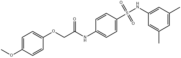 N-(4-{[(3,5-dimethylphenyl)amino]sulfonyl}phenyl)-2-(4-methoxyphenoxy)acetamide 结构式