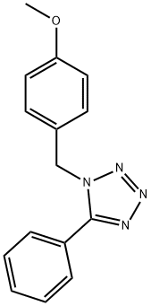 1-(4-メトキシベンジル)-5-フェニル-1H-テトラゾール 化学構造式