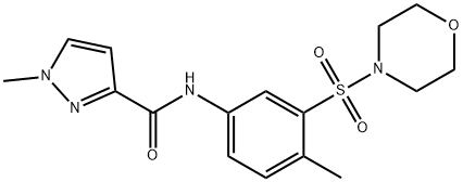 1-methyl-N-(4-methyl-3-morpholin-4-ylsulfonylphenyl)pyrazole-3-carboxamide Struktur