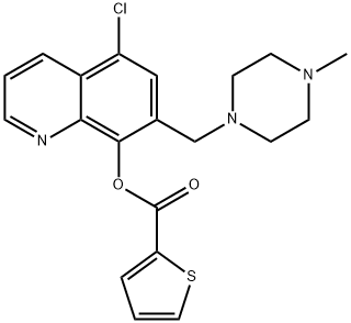 5-chloro-7-((4-methylpiperazin-1-yl)methyl)quinolin-8-yl thiophene-2-carboxylate Structure