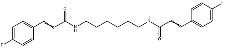 (E)-3-(4-fluorophenyl)-N-[6-[[(E)-3-(4-fluorophenyl)prop-2-enoyl]amino]hexyl]prop-2-enamide Struktur