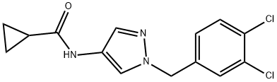 N-[1-[(3,4-dichlorophenyl)methyl]pyrazol-4-yl]cyclopropanecarboxamide Struktur