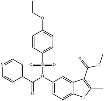methyl 5-(N-((4-ethoxyphenyl)sulfonyl)isonicotinamido)-2-methylbenzofuran-3-carboxylate Structure
