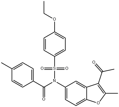N-(3-acetyl-2-methylbenzofuran-5-yl)-N-((4-ethoxyphenyl)sulfonyl)-4-methylbenzamide Structure