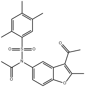 N-(3-acetyl-2-methylbenzofuran-5-yl)-N-((2,4,5-trimethylphenyl)sulfonyl)acetamide Structure
