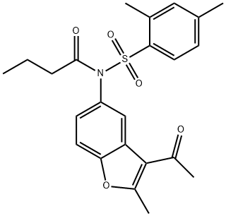 N-(3-acetyl-2-methylbenzofuran-5-yl)-N-((2,4-dimethylphenyl)sulfonyl)butyramide Structure