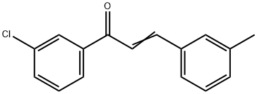 (2E)-1-(3-クロロフェニル)-3-(3-メチルフェニル)プロプ-2-エン-1-オン 化学構造式