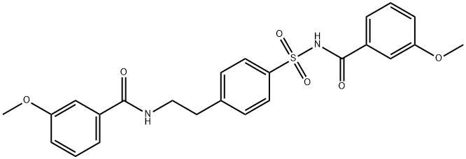 3-methoxy-N-[2-[4-[(3-methoxybenzoyl)sulfamoyl]phenyl]ethyl]benzamide Struktur