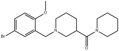 (1-(5-溴-2-甲氧基苄基)哌啶-3-基)(哌啶-1-基)甲酮 结构式