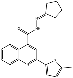 N-(cyclopentylideneamino)-2-(5-methylthiophen-2-yl)quinoline-4-carboxamide Struktur